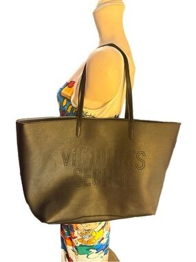 Victoria's Secret Black Perforated Logo Tote